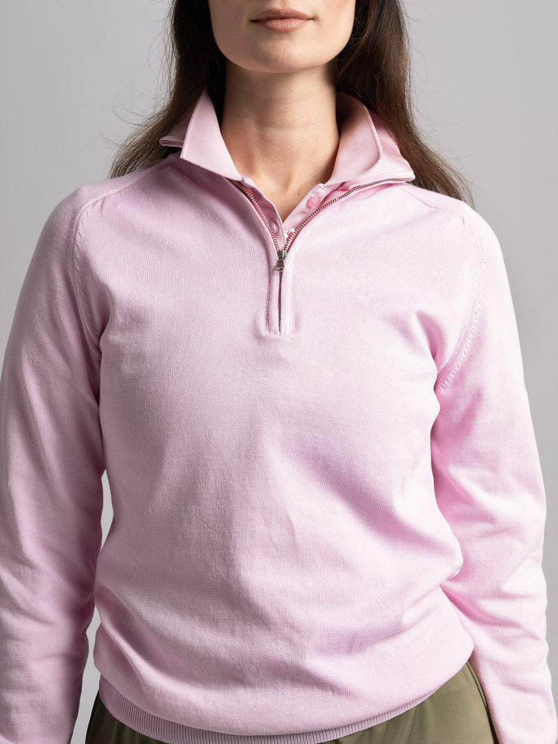 GRETA_HALF_ZIP_Cross_sportswear_pink_close1